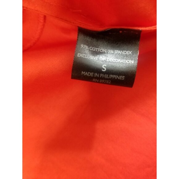 Natori Women's Tunic top   Size S Cotton Poplin Tie Front  Orange 30 - Picture 8 of 12